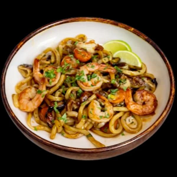 Udon z owocami morza